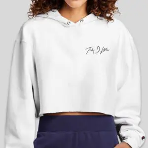 White-colored Ladies signature hoodie